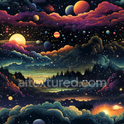 seamless Seamless 3D Space PBR Texture Featuring Vibrant Nebula Clouds and Cosmic Planets texture 8k free download PBR