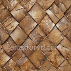 seamless Seamless 3D Patchwork Brown Leather PBR Texture with Worn Grain and Stitched Panels texture 8k free download PBR