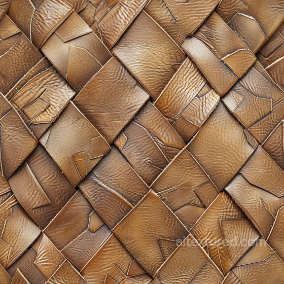 Patchwork Brown Leather PBR Texture with Worn Grain and Stitched Panels Leather texture preview