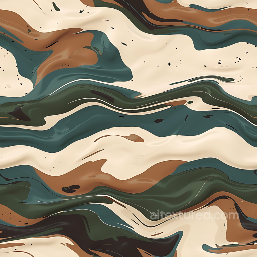 Swirled Camouflage PBR Texture with Earth Tone Waves seamless Color Camouflage PBR texture