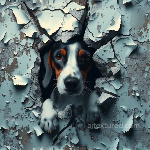 Cracked and Holes PBR Texture of Peeling Blue Paint on Rough Surface seamless Cracked & Holes PBR texture