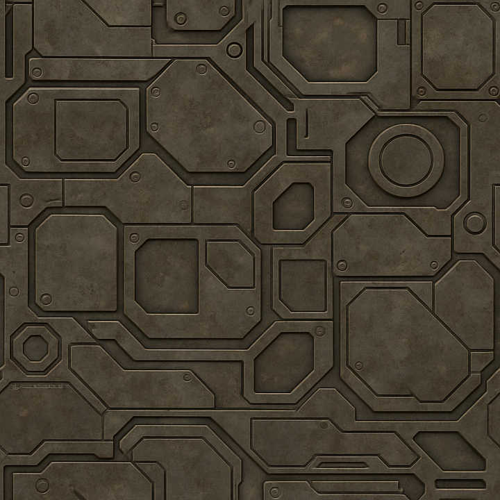 Aged Futuristic Panel seamless PBR texture preview