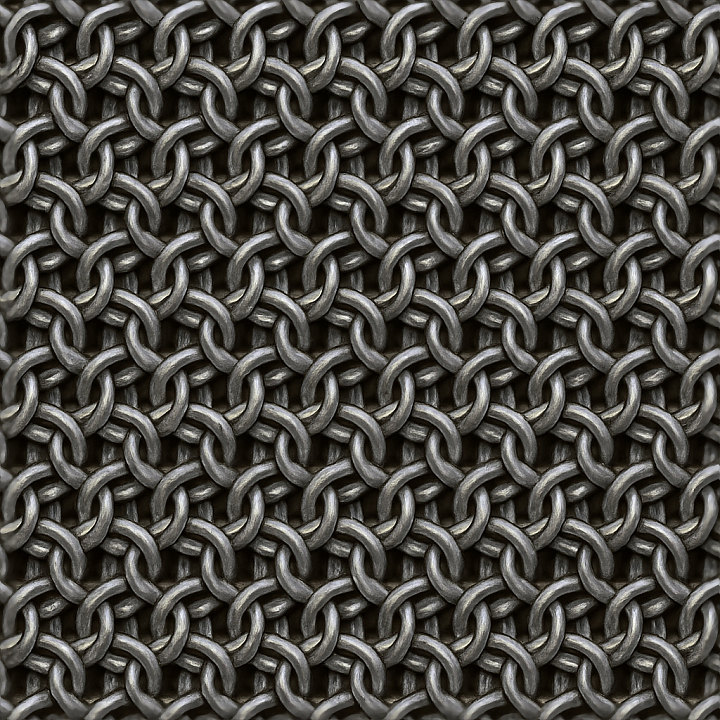 Chainmail With Steel Rings And Tight Weave seamless PBR texture preview