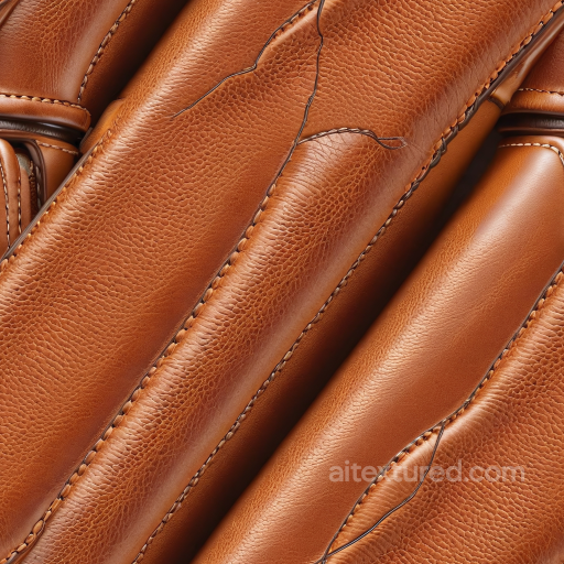 Brown Pebbled Leather PBR Texture Featuring Prominent Stitching and Natural Grain seamless Leather PBR texture