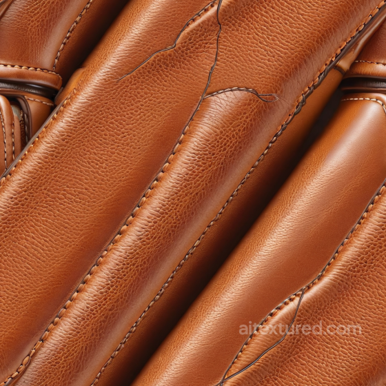 Brown Pebbled Leather PBR Texture Featuring Prominent Stitching and Natural Grain Leather texture preview