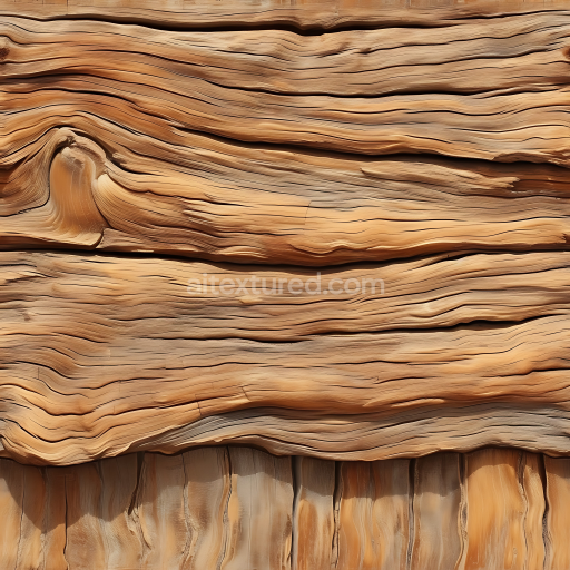 Seamless 3D PBR Weathered Driftwood Texture with Deep Grain and Natural Wear