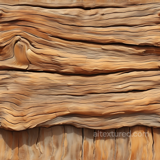 Weathered Driftwood Texture with Deep Grain and Natural Wear seamless Wood PBR texture