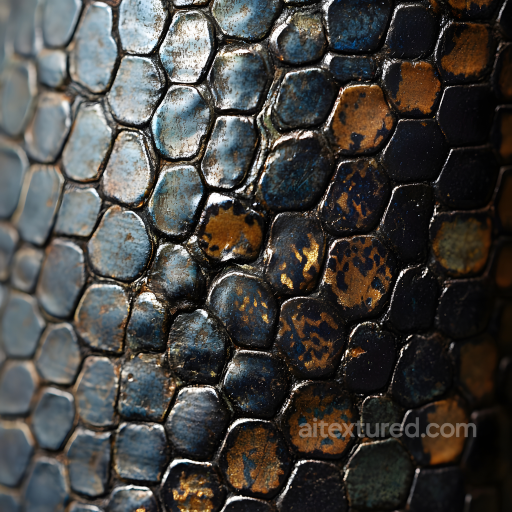 Skin PBR Texture Featuring Metallic Dragon Scale Surface with Reflective Detail seamless Skin PBR texture