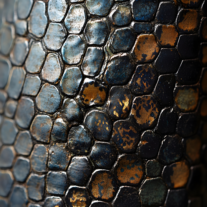 Skin Featuring Metallic Dragon Scale Surface with Reflective Detail seamless PBR texture preview
