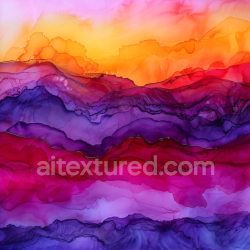 seamless Seamless 3D Alcohol Ink PBR Texture Featuring Vibrant Sunset Waves and Fluid Color Layers texture 8k free download PBR