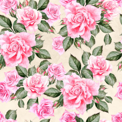 seamless Seamless 3D PBR Texture of Pink Rose Floral Watercolor Pattern texture 8k free download PBR