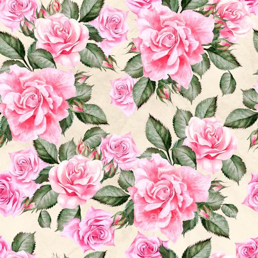 Flower Texture of Pink Rose Floral Watercolor Pattern seamless Flower PBR texture