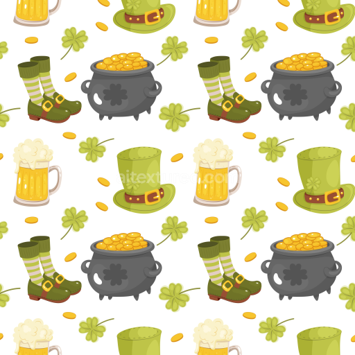 Preview — Seamless 3D PBR Texture Featuring St Patrick Themed Digital Paper Pattern
