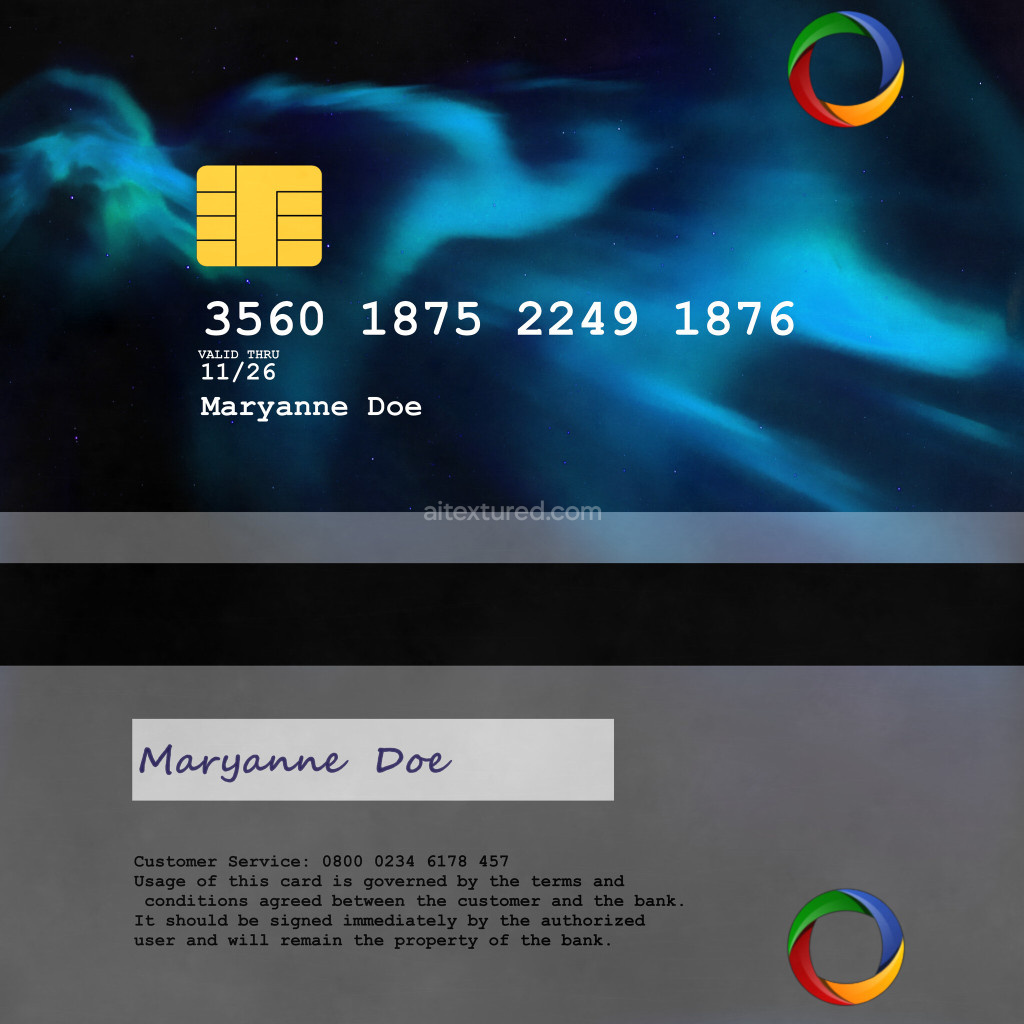 Seamless payment card texture with PBR maps