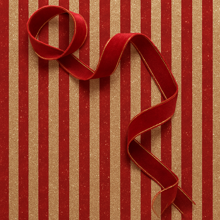 Festive Stripes Holiday Sparkle Ribbon Curl seamless PBR texture preview