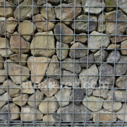 seamless Stone Rock Gabion Wall Texture with Metal Wire Grid texture 8k free download PBR