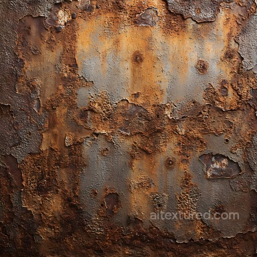 Rusty Metal Texture with Cracks, Peeling and Corrosion seamless Rust PBR texture