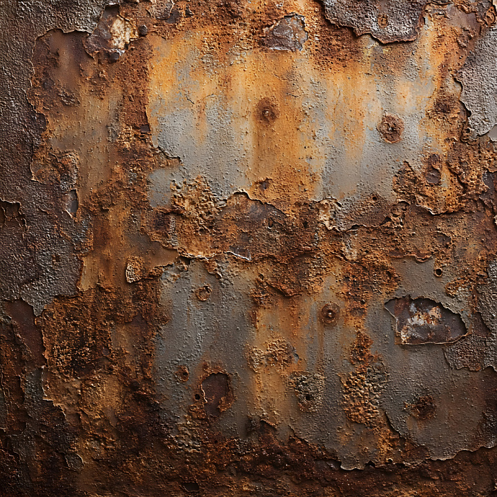 Rusty Metal with Cracks, Peeling and Corrosion seamless PBR texture preview