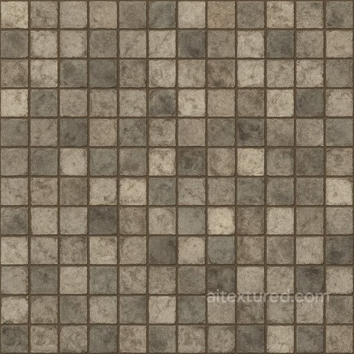 Dirty Mosaic Tile Seamless Texture seamless Ceramic-tile PBR texture
