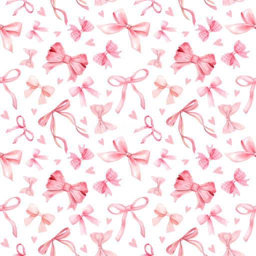 Pattern Bundle - Seamless 3D PBR Pattern Texture Featuring Pink Watercolor Bows and Hearts texture preview