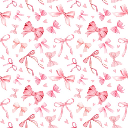 Pattern Texture Featuring Pink Watercolor Bows and Hearts seamless Pattern Bundle PBR texture