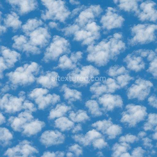 Seamless 3d texture pbr 8k billowy altocumulus cloud clusters surface