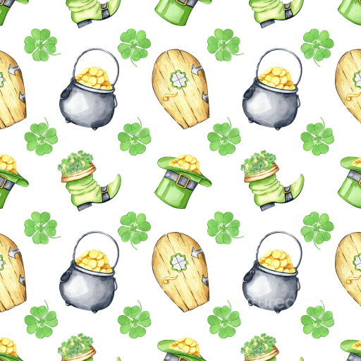St Patrick Digital Paper Bundle Texture of St Patrick Digital Paper with Watercolor Lepre… seamless St patrick digital paper bundle PBR texture