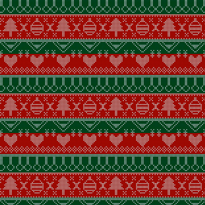 All Christmas Digital paper of Red and Green Knitted Christmas Pattern seamless PBR texture preview