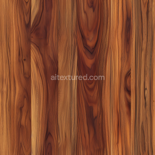 Seamless 3D Walnut Wood Planks PBR Texture with Rich Grain and Knots