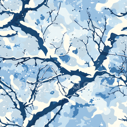 seamless Seamless 3D Winter Snow Camouflage PBR Texture with Blue-White Branch Pattern texture 8k free download PBR