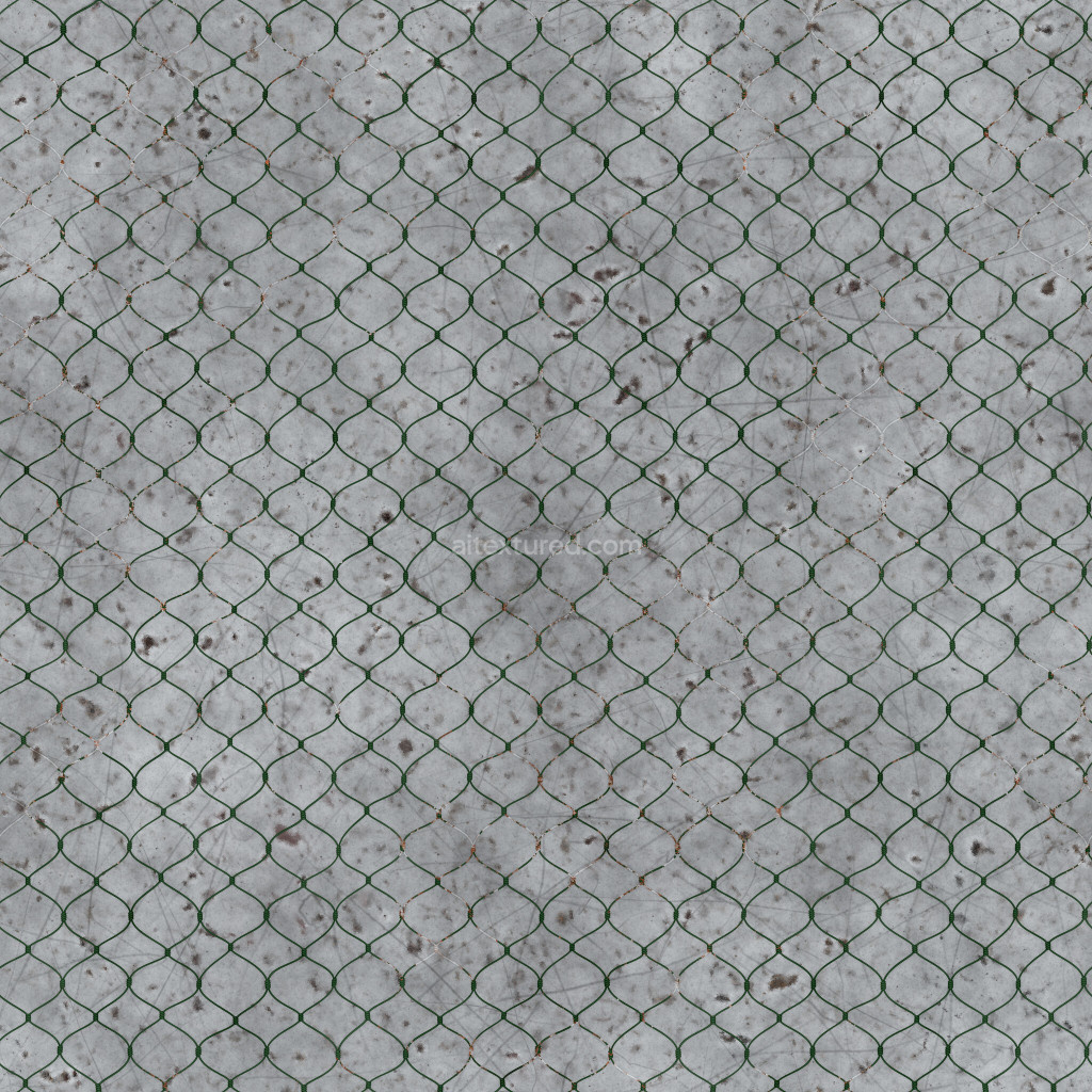 Seamless PBR fence texture with wire mesh design