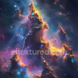 seamless Seamless 3D PBR Space Texture Featuring Fiery Nebula Clouds and Starfield texture 8k free download PBR