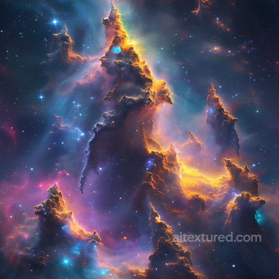 Space Texture Featuring Fiery Nebula Clouds and Starfield Star, space, planets texture preview
