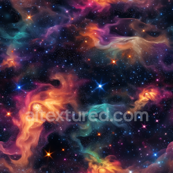 seamless Seamless 3D Space PBR Texture Featuring Colorful Nebulae and Starfield texture 8k free download PBR