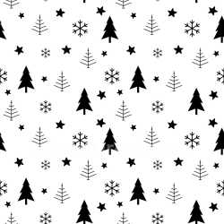 Pattern Bundle - Seamless 3D Pattern PBR Texture Featuring Christmas Trees, Snowflakes, and Stars in Black… texture preview