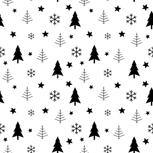 Pattern Bundle - Seamless 3D Pattern PBR Texture Featuring Christmas Trees, Snowflakes, and Stars in Black… texture preview