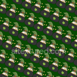 seamless Seamless 3D PBR Texture of St Patrick Digital Paper with Leprechaun Pots and Shamrocks texture 8k free download PBR