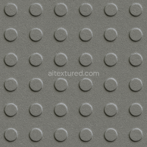 Seamless 3d texture pbr 8k tactile plate with raised circles on matte metal sheet