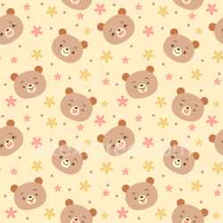 Pattern Bundle - Seamless 3D Pattern PBR Texture with Cute Bear Faces and Playful Flowers texture preview