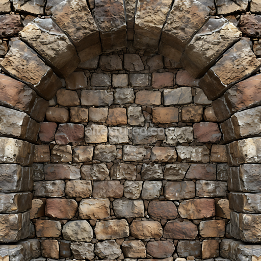 Seamless 3D PBR Weathered Stone Wall Texture with Detailed Cracks and Earthy Tones