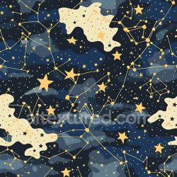 seamless Seamless 3D Stylized Night Sky Camouflage PBR Texture with Constellation Patterns texture 8k free download PBR