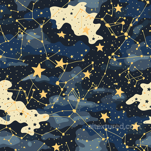 Stylized Night Sky Camouflage PBR Texture with Constellation Patterns seamless Color Camouflage PBR texture