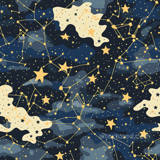 Stylized Night Sky Camouflage PBR Texture with Constellation Patterns Color Camouflage texture preview