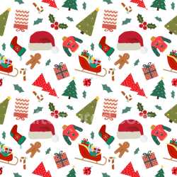 Pattern Bundle - Seamless 3D Pattern PBR Texture with Festive Christmas Motifs in Bright Color Palette texture preview