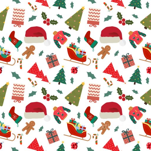 Pattern PBR Texture with Festive Christmas Motifs in Bright Color Palette seamless Pattern Bundle PBR texture