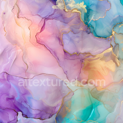 seamless Seamless 3D Alcohol Ink PBR Texture Featuring Pastel Purple Hues and Elegant Gold Veining texture 8k free download PBR