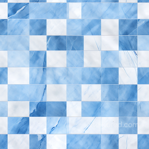 Blue and White Marble Chessboard Pattern PBR Texture seamless Marble PBR texture