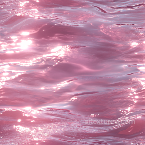 Pink Stylized Ocean Surface PBR Texture with Reflective Waves seamless Water PBR texture