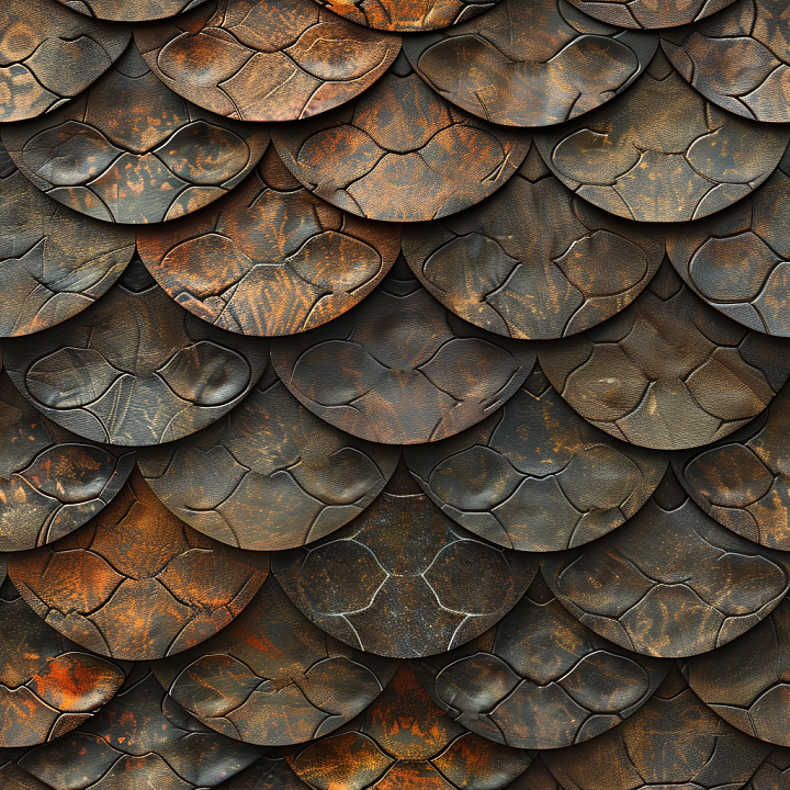 Aged Scaled Leather with Patina and Distress seamless PBR texture preview