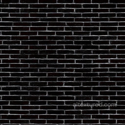 Black Brick Wall PBR Texture with Subtle Cracks and Weathered Mortar seamless Brick PBR texture